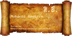Mohácsi Beatrix névjegykártya