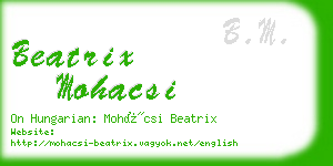 beatrix mohacsi business card